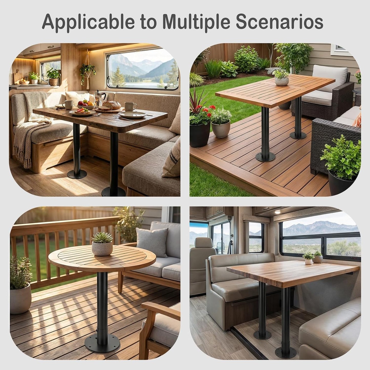 Patas mesa RV soportes base metal 27-29pulg ajustables