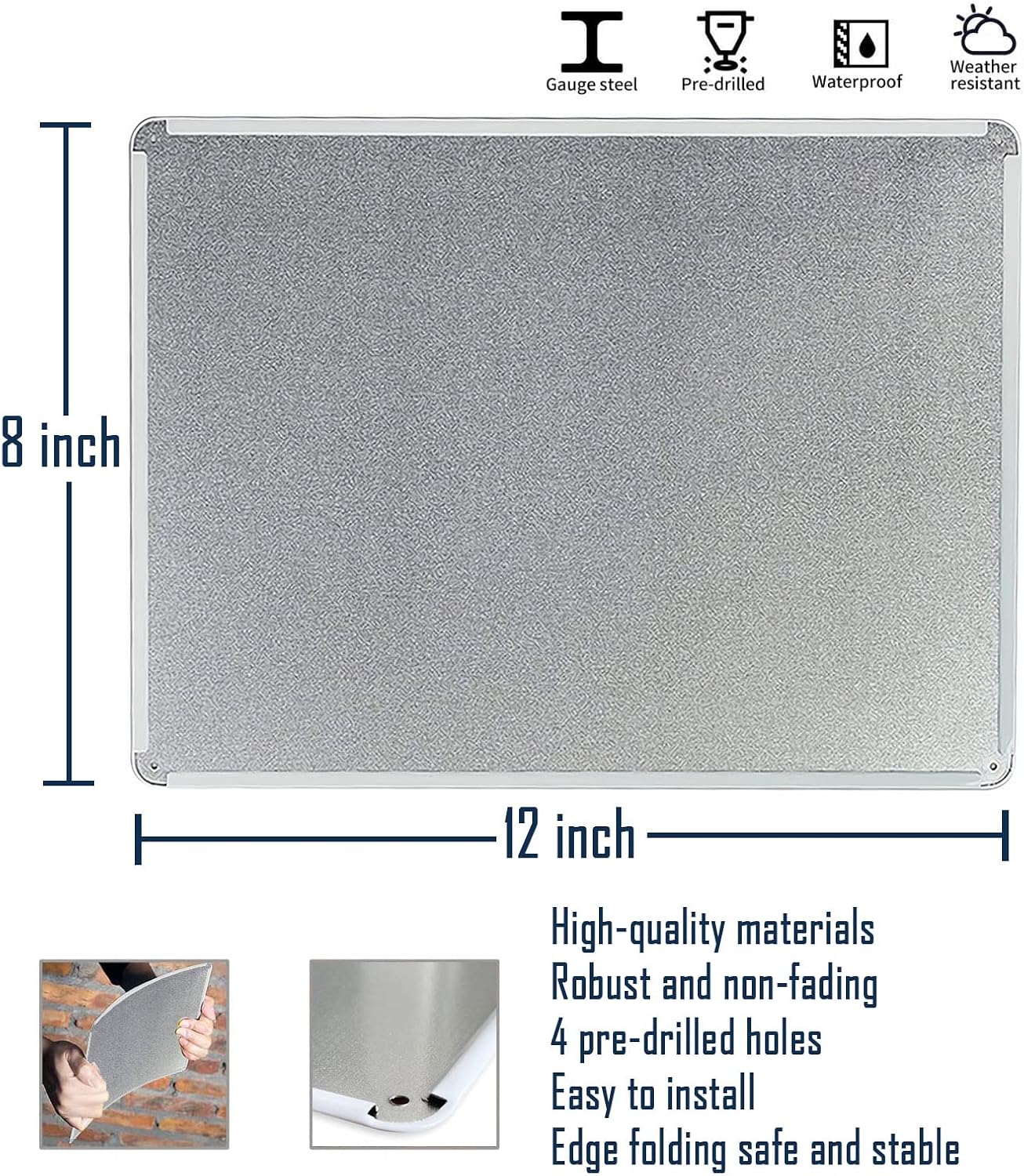 Letrero metal Beware Dog 12x8pulg