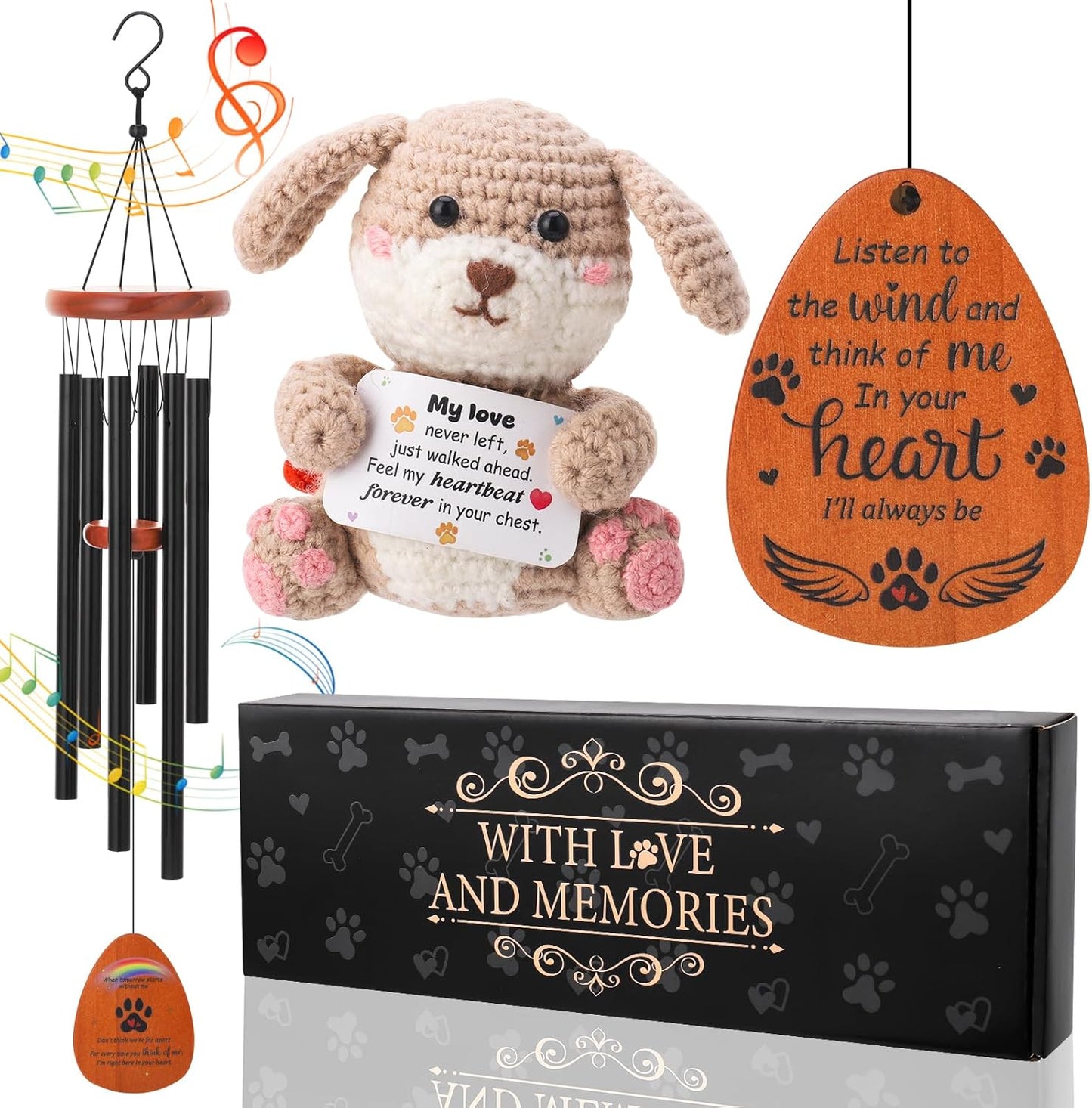 Campanilla viento regalo mascotas 26pulg con muñeca ganchillo