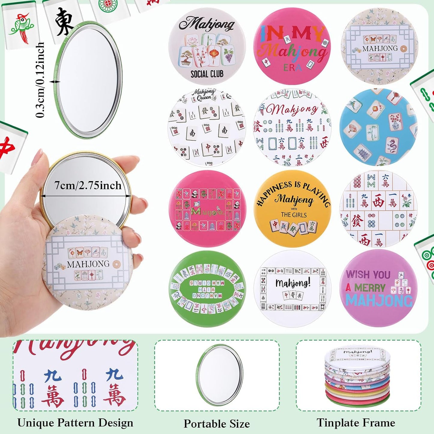 24 Pzas Regalos Navidad Bolsas Lona Espejos Compactos