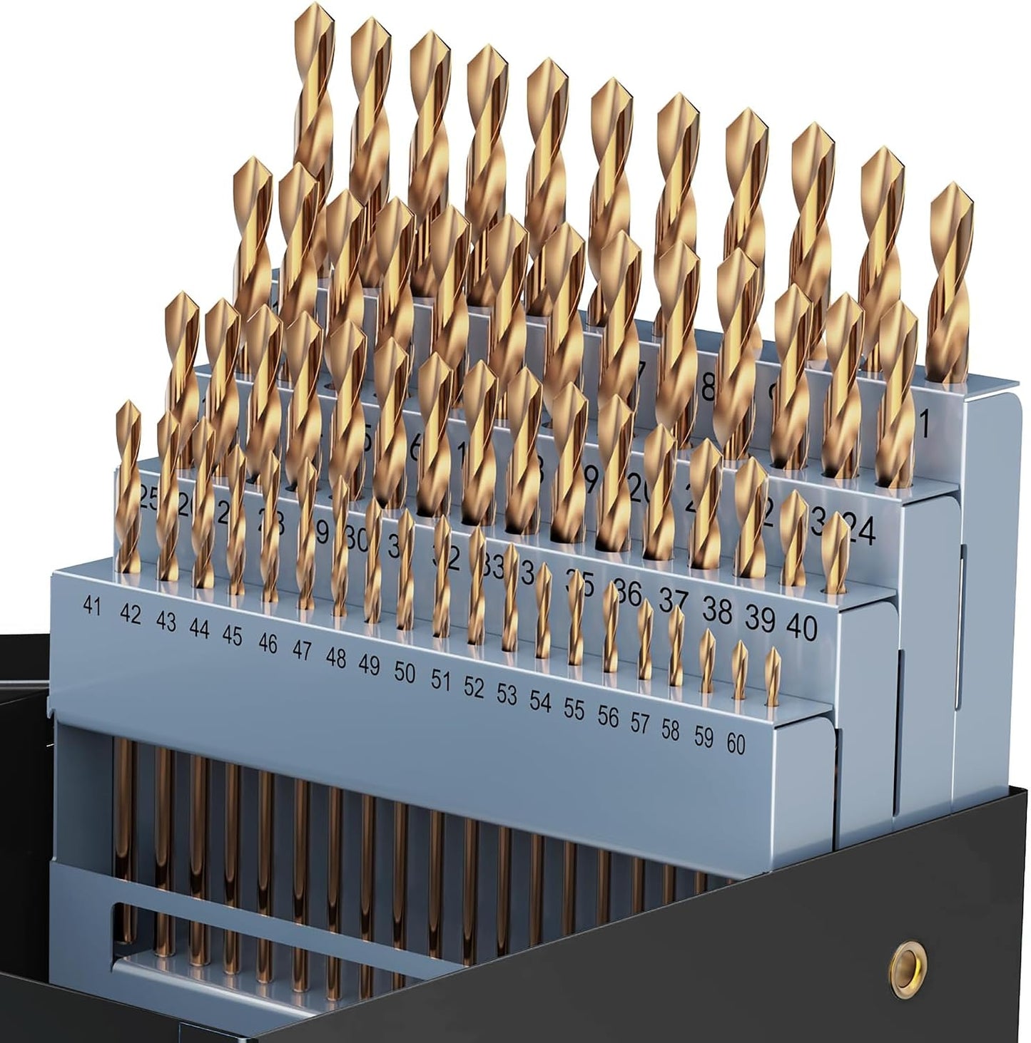 Set 60 Brocas Acero HSS para Metal y Madera con Estuche
