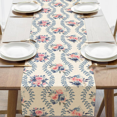 Camino de mesa floral vintage retro para comedor