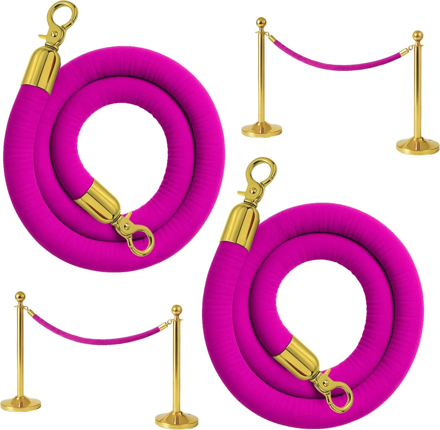 Set 2 Cuerdas Veludo Rosa para Control Multitudes