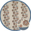 Mantel redondo de algodón vintage floral crema y azul 60 pulgadas