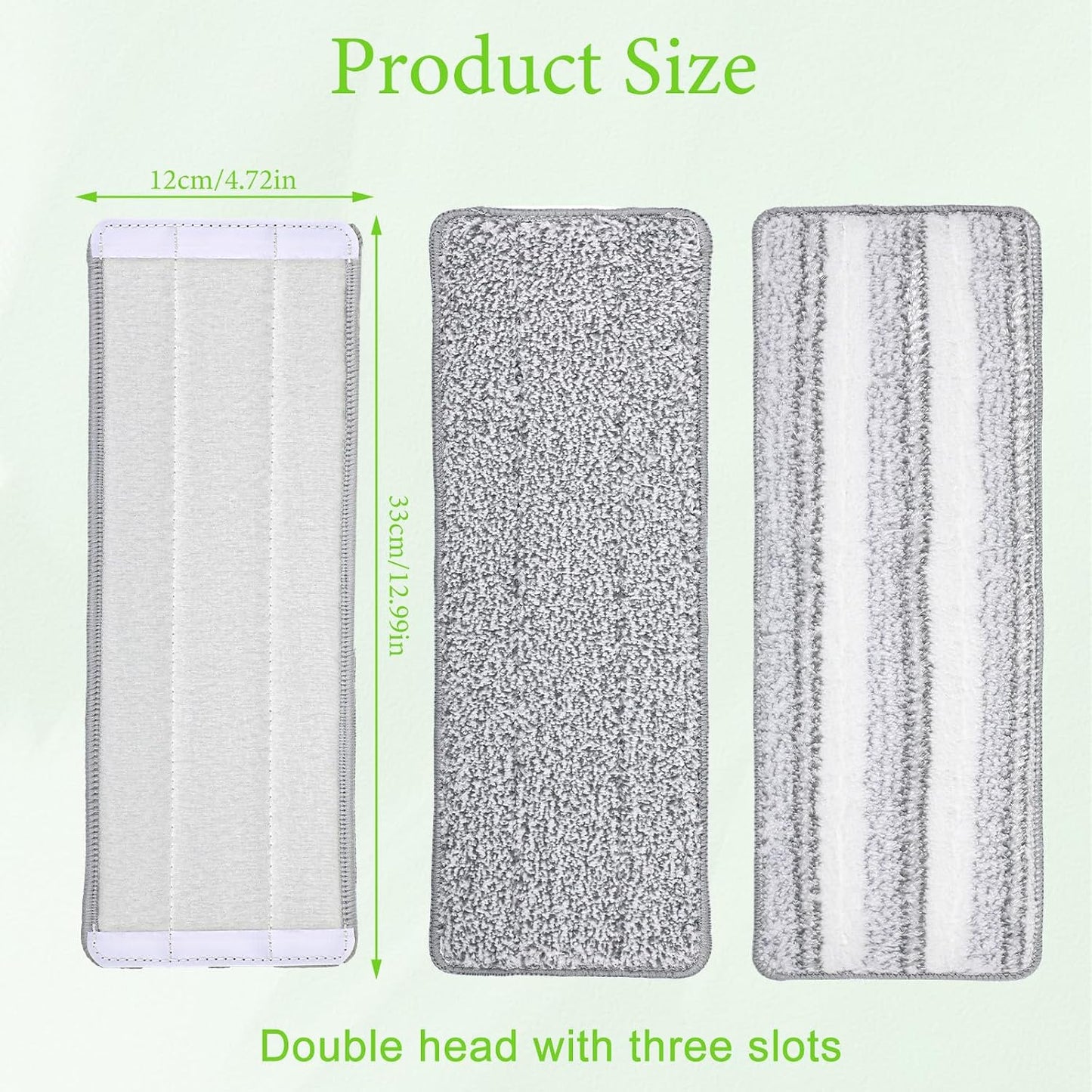 3 Pzas Almohadillas Microfibra Trapeador 13x4.7pulg