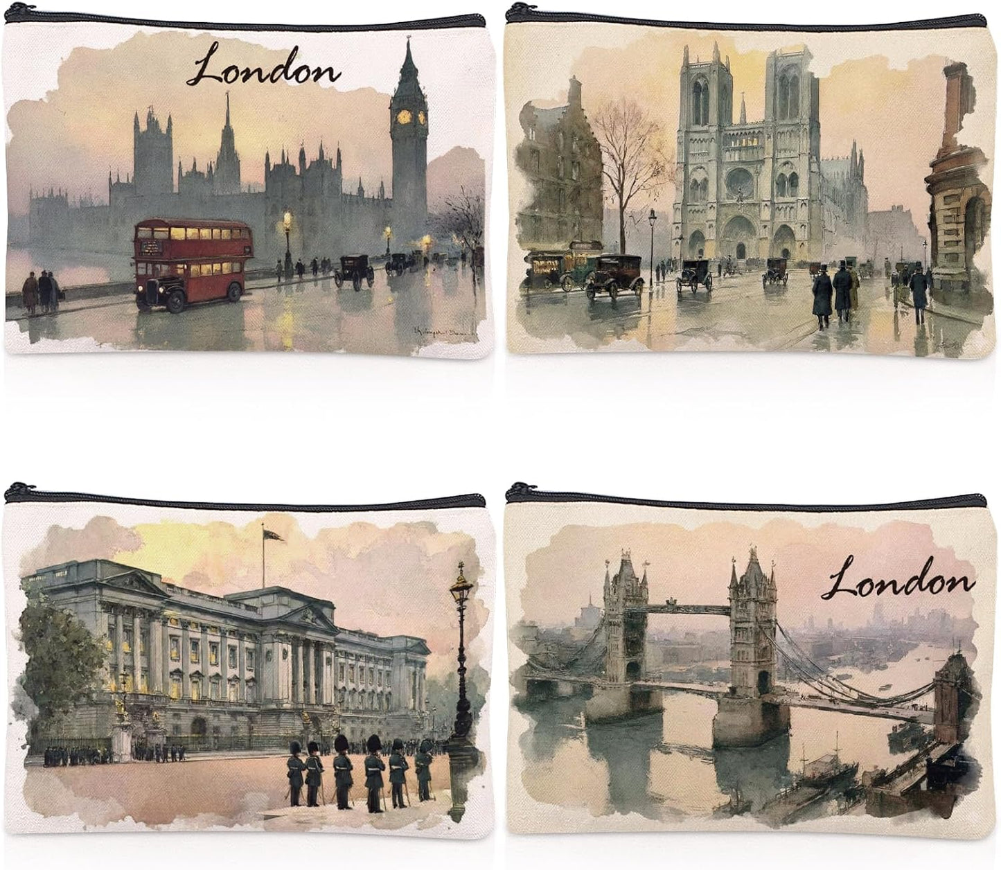 4 Pzas Bolsas Recuerdo Acuarela Vintage Regalo Mujer