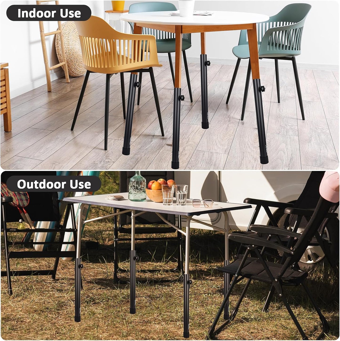 Extensores patas mesa 4 niveles acero duradero plegables