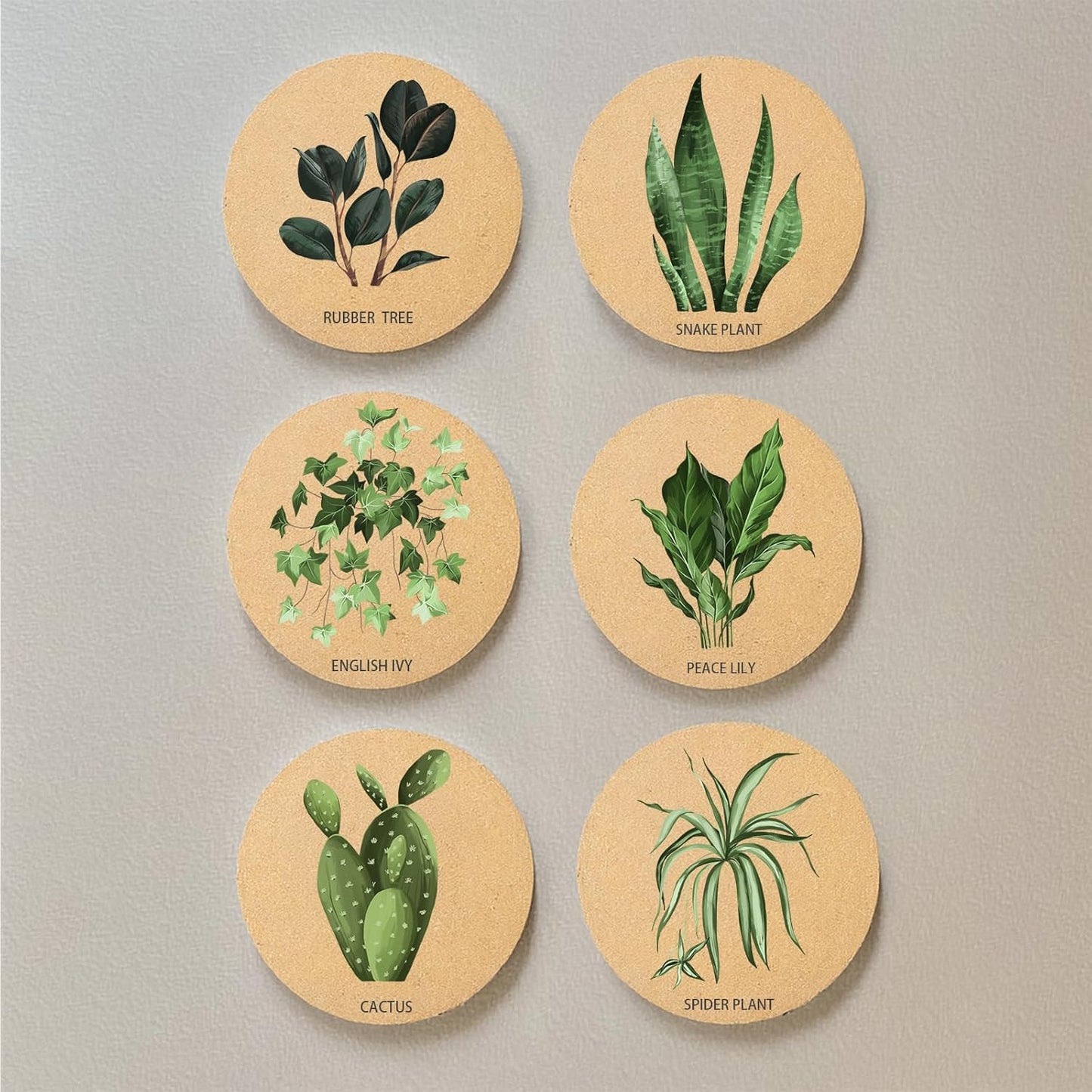 6 Pzas posavasos corcho para bebidas escritorio cocina