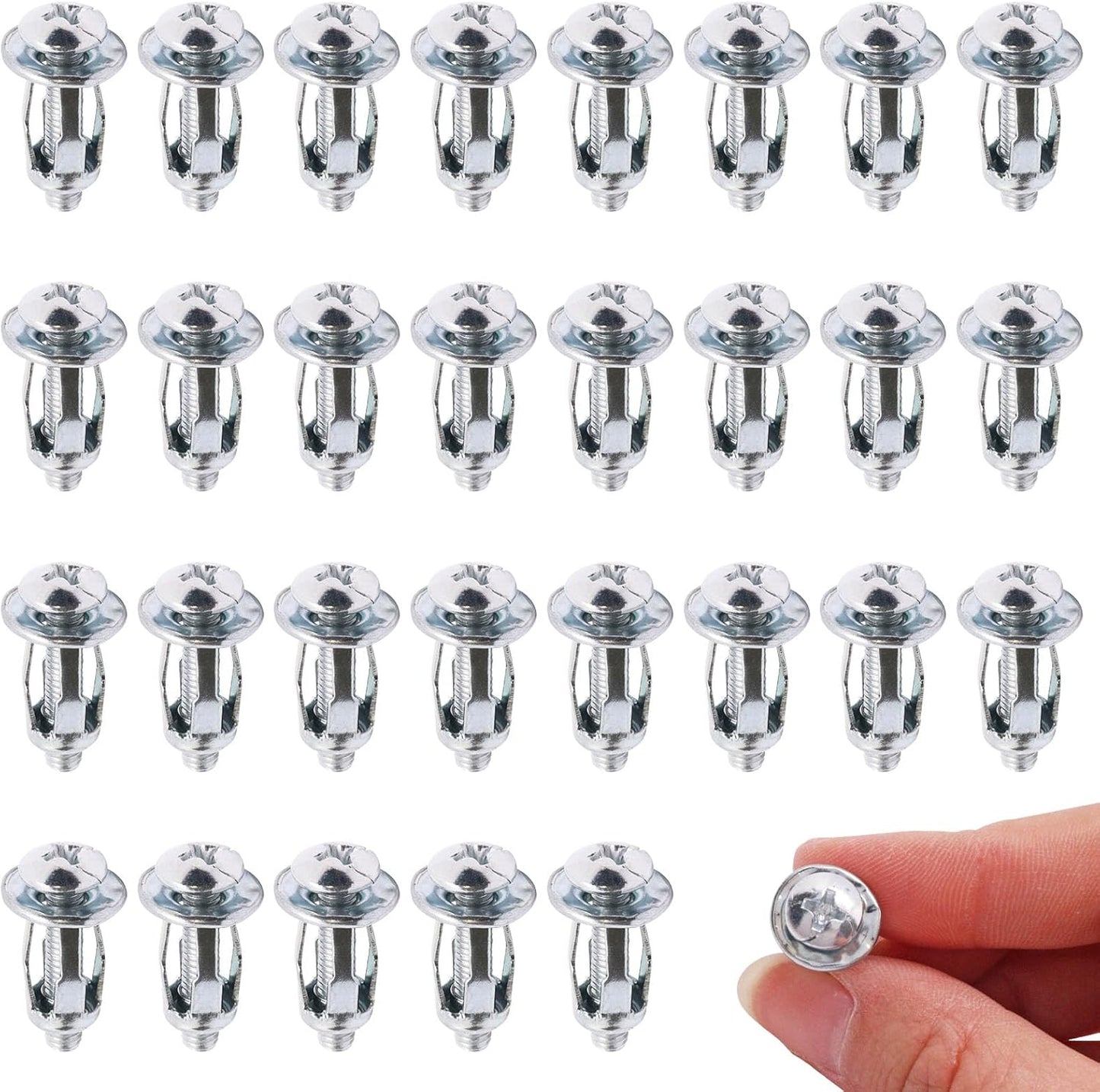 30 Anclajes Pared Huecos M4 x 4/5pulg Resistentes