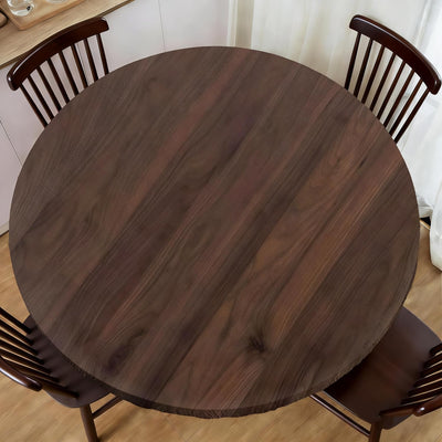 Mantel redondo de grano de madera ajustable para mesa exterior 36-44" antiarrugas