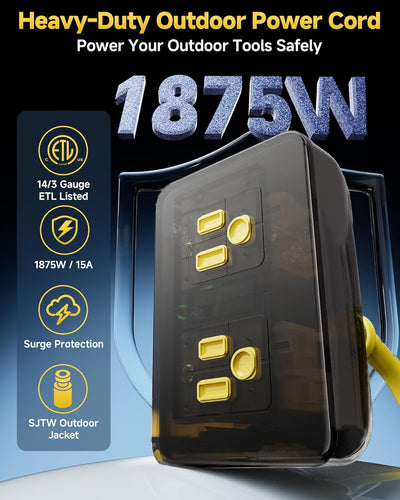 Cable extensión exterior 25ft IP66 2 salidas 1875W