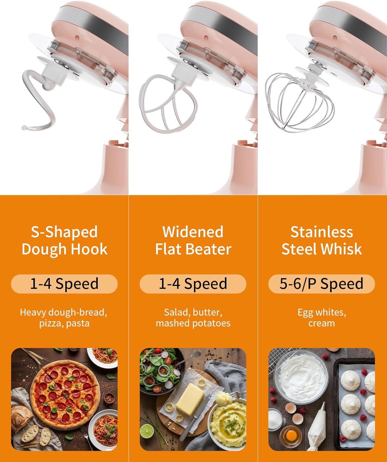 Batidora de pie 3en1 con accesorios para cocina