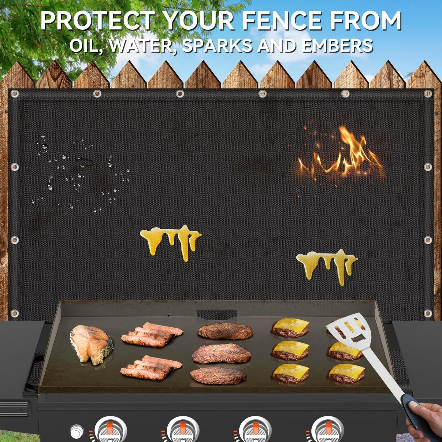 Tapete protector térmico impermeable para parrilla