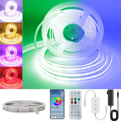 Tira luz LED RGB COB control remoto sincronizada con música