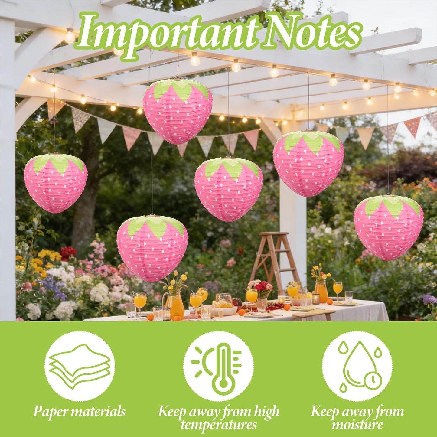 3 Linternas 3D Fresa 8x12pulg Decoración Fiesta Boda Jardín