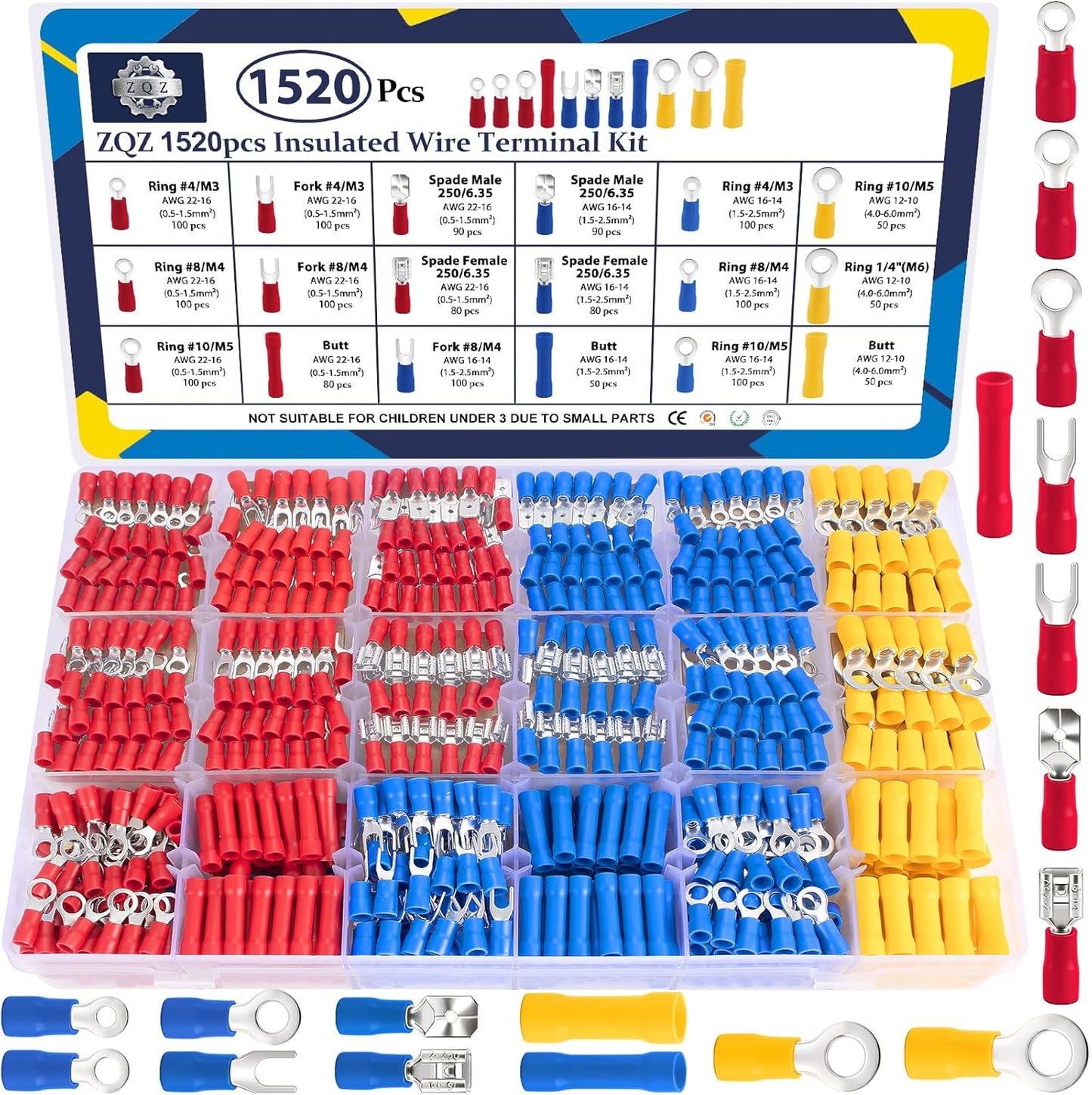 Kit conectores crimpado cable aislados surtidos