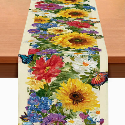 Camino de mesa floral de girasol 13 x 72 pulgadas decoración rústica
