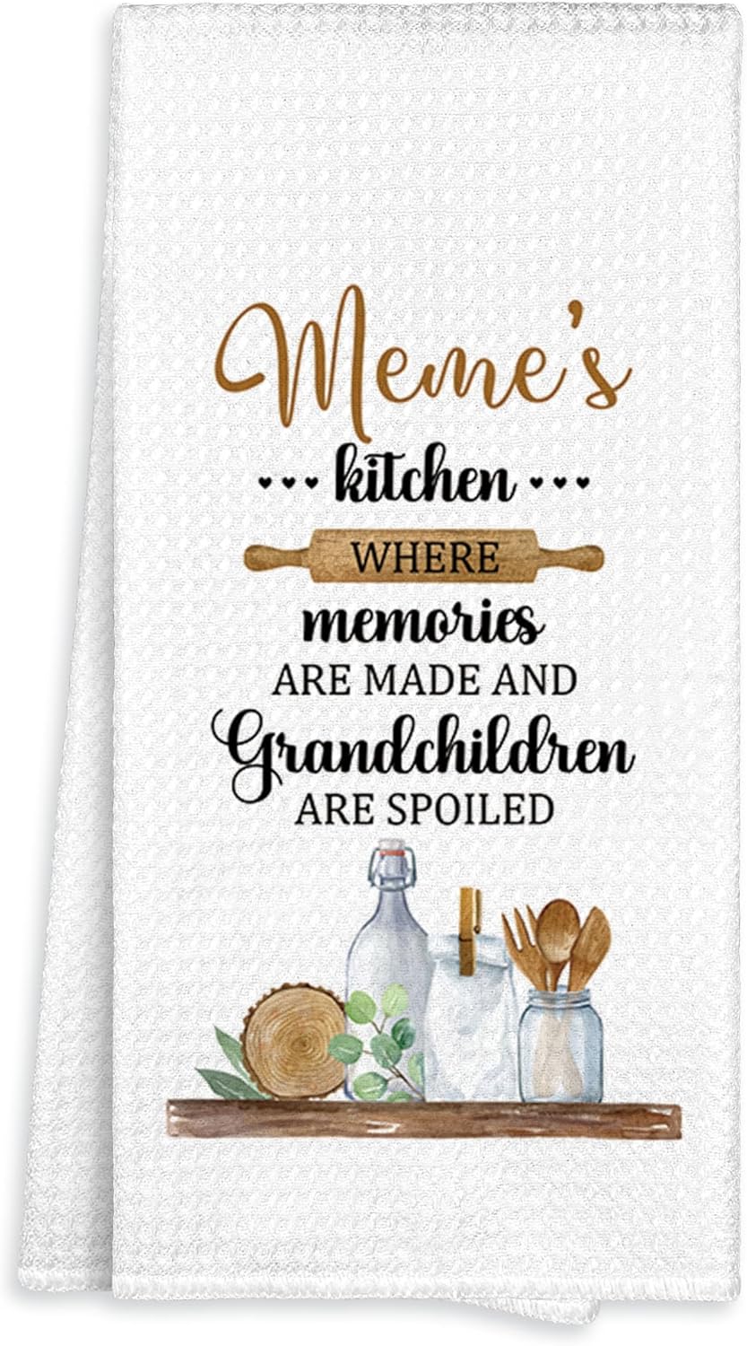 Toalla de cocina de microfibra 16 x 24 pulgadas decorativa para abuela