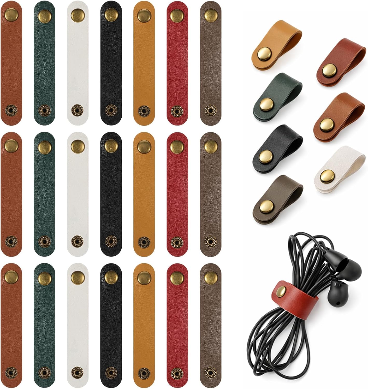 20 Pzas Correas Cuero Organiz. Reutilizables
