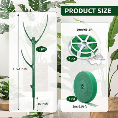 10 Estacas Apilables Soporte Plantas Interiores Exteriores