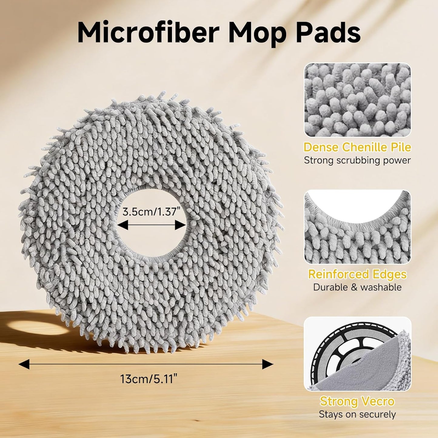4 Pzas Almohadillas Microfibra para Roborock Saros 10R Qrevo