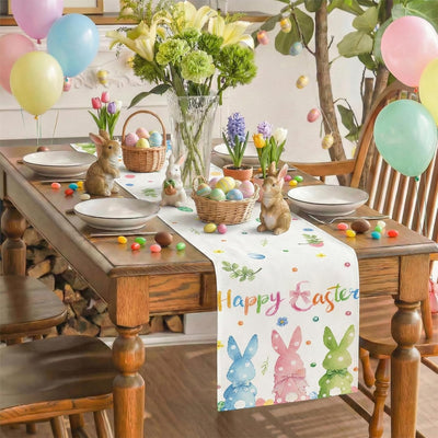 Camino mesa Pascua conejo decoración 13x72pulg