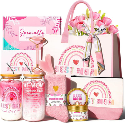 Juego de regalo para madre con taza de vidrio de 16 oz