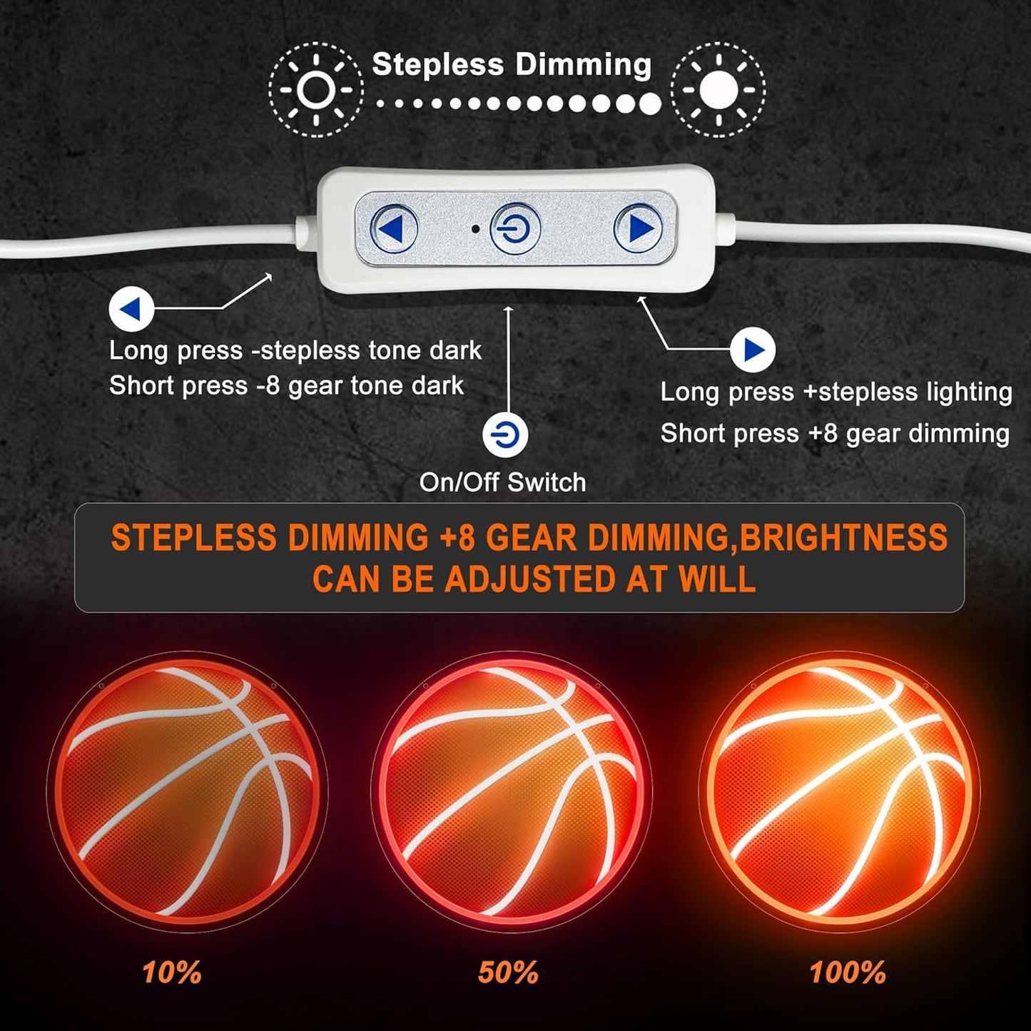 Letrero Neón Baloncesto LED Regulable para Dormitorio