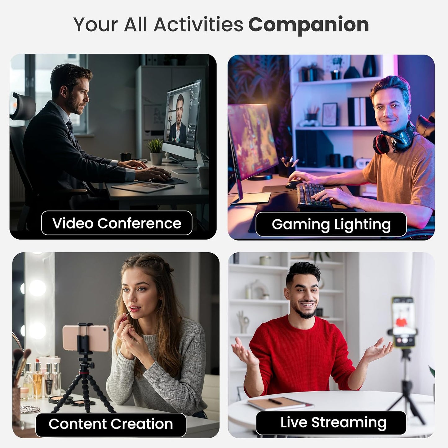Lámpara monitor USB con control remoto y luz ajustable