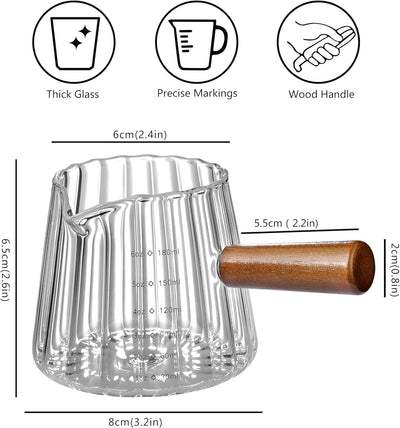 Vaso medidor para café expreso 6 oz con boca en V