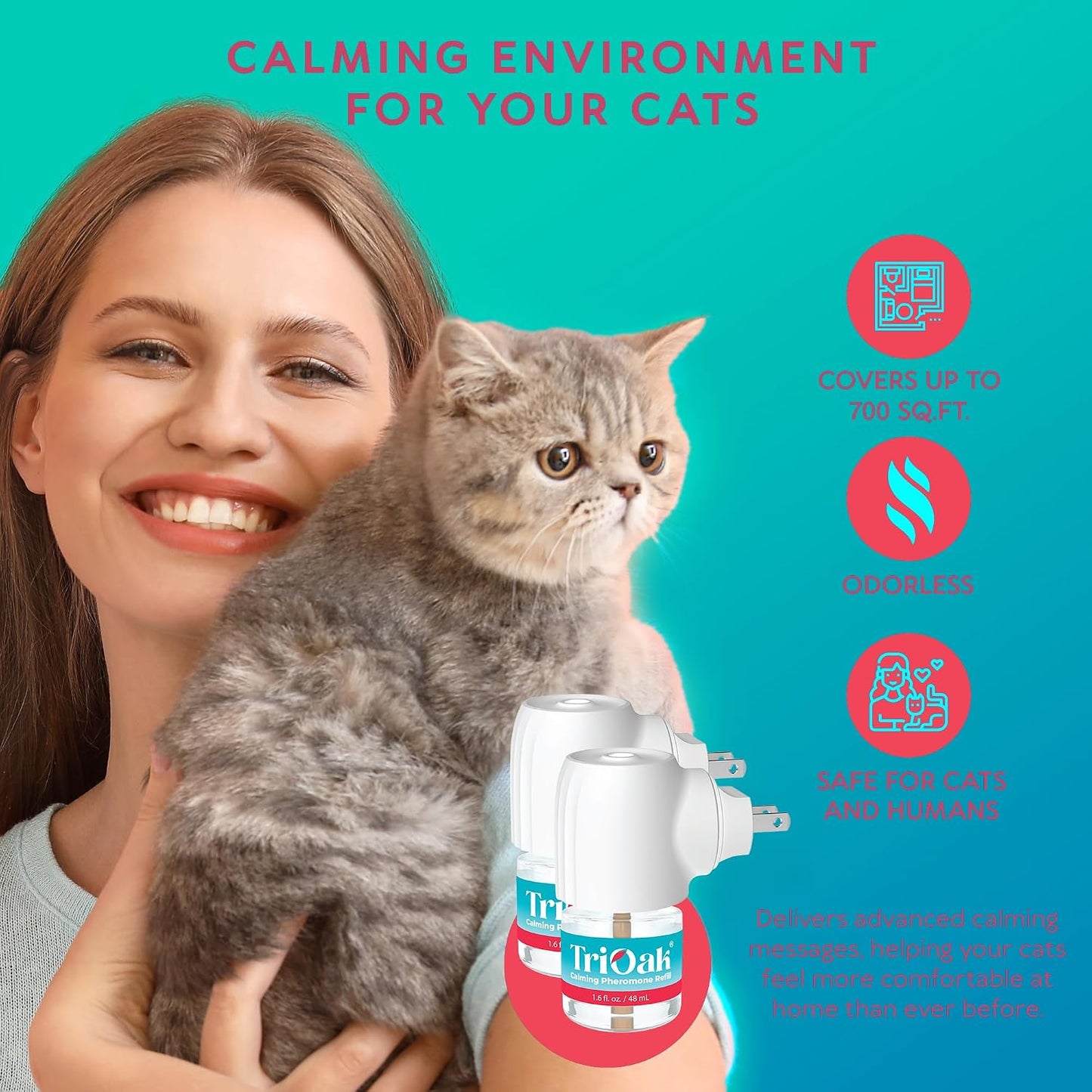 Difusor feromonas calmante para gatos enchufable menta