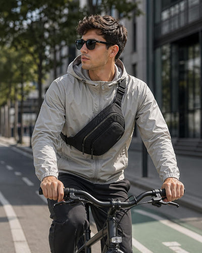 Riñonera cruzada ajustable para mujer y hombre color negro