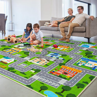 Alfombra juego coche niños antideslizante lavable dormitorio
