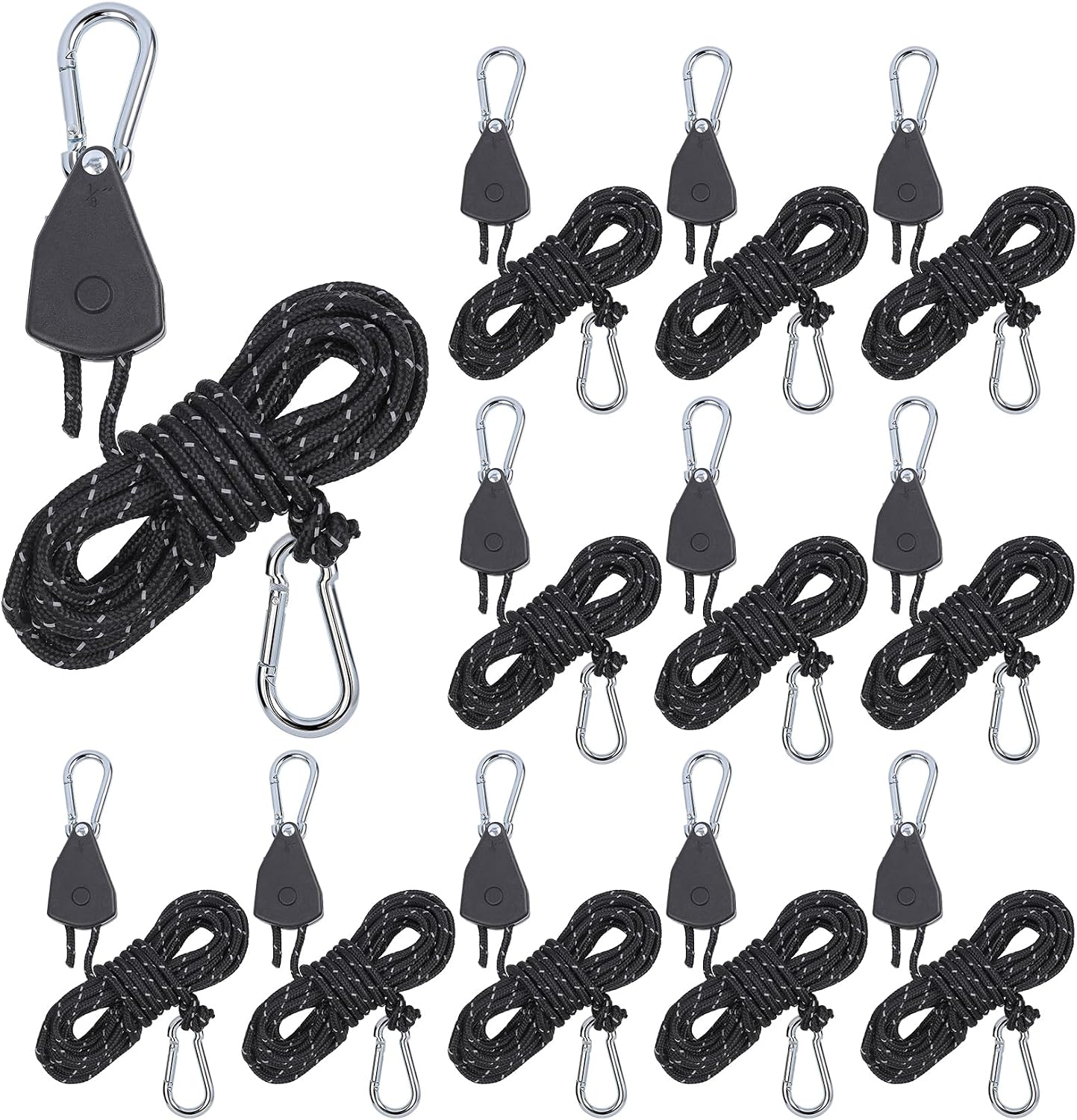 Percha cuerda ajustable 12 cuerdas reflectantes 12ft