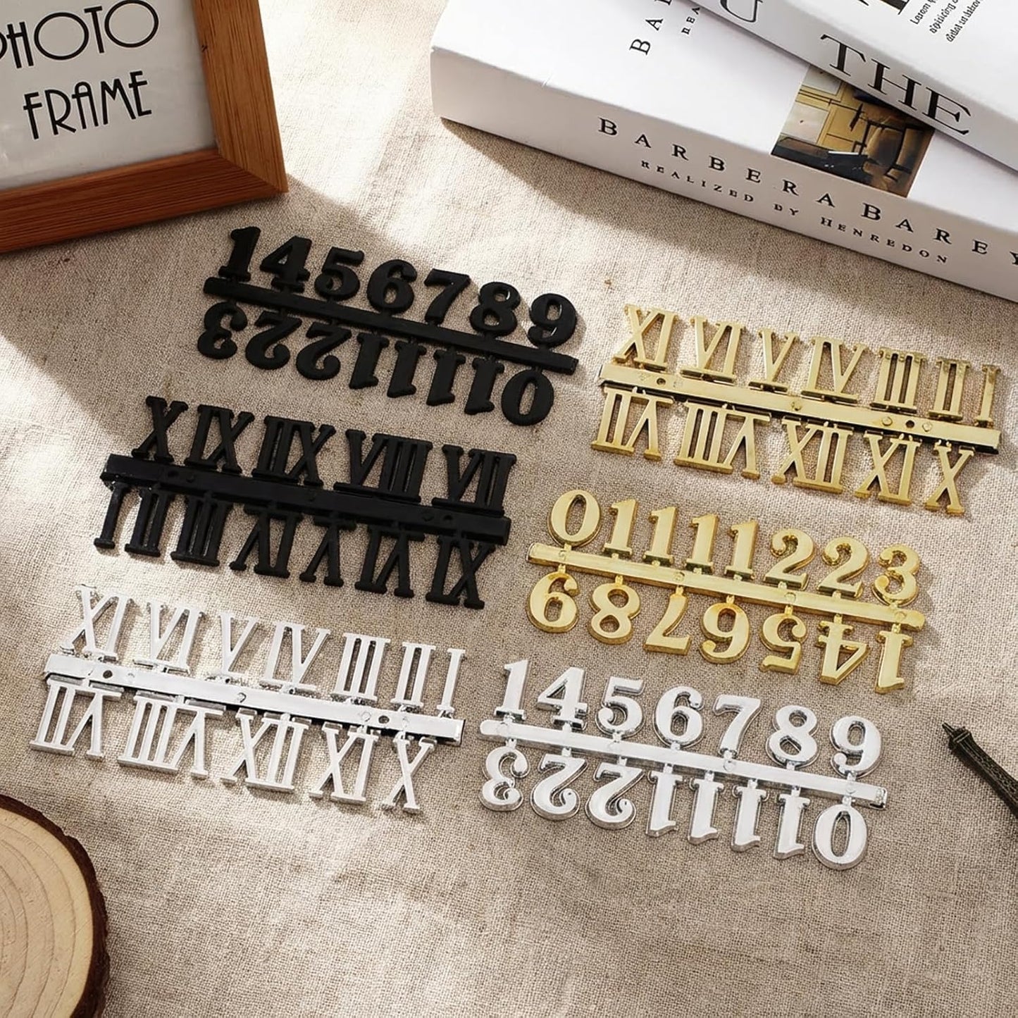 Kit 12 números autoadhesivos para relojes y manualidades