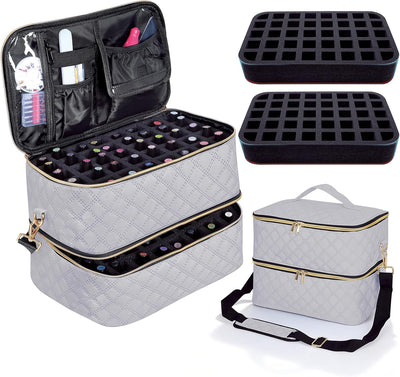 Organizador esmalte uñas 80 botellas 0.5oz gris