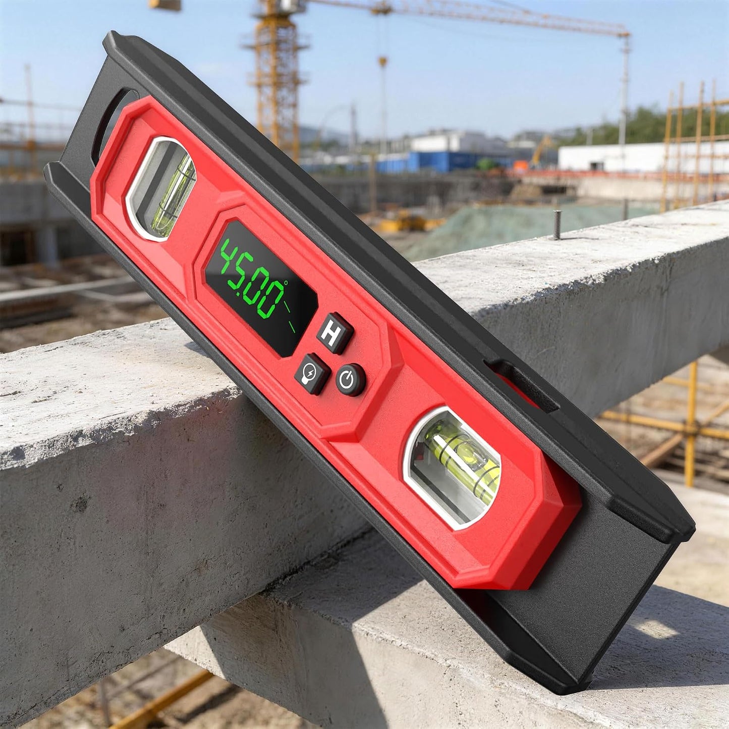 Nivel digital 9pulg pantalla LED base magnética IP54