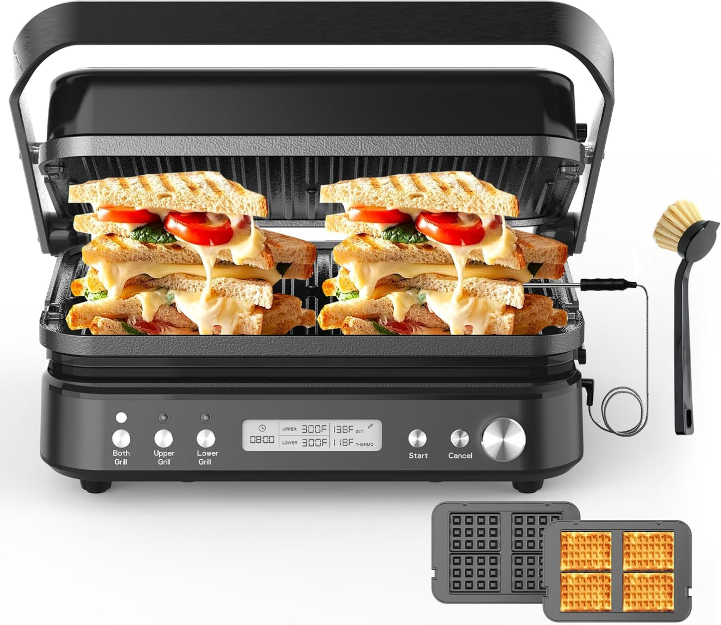 Prensa Panini Cerámica 6pulg con Contenedor y Cocina al Vacío