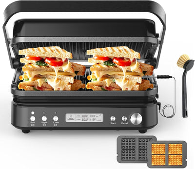 Prensa Panini Cerámica 6pulg con Contenedor y Cocina al Vacío