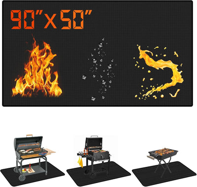 Tapete protector doble cara ignífugo 90x50pulg para parrilla