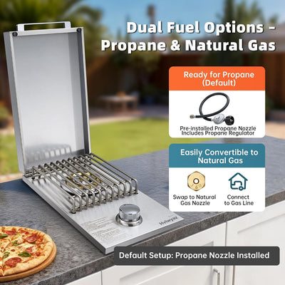 Parrilla gas acero inox 304 plateado cocina exterior