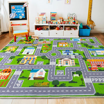Alfombra juego coche niños antideslizante lavable dormitorio