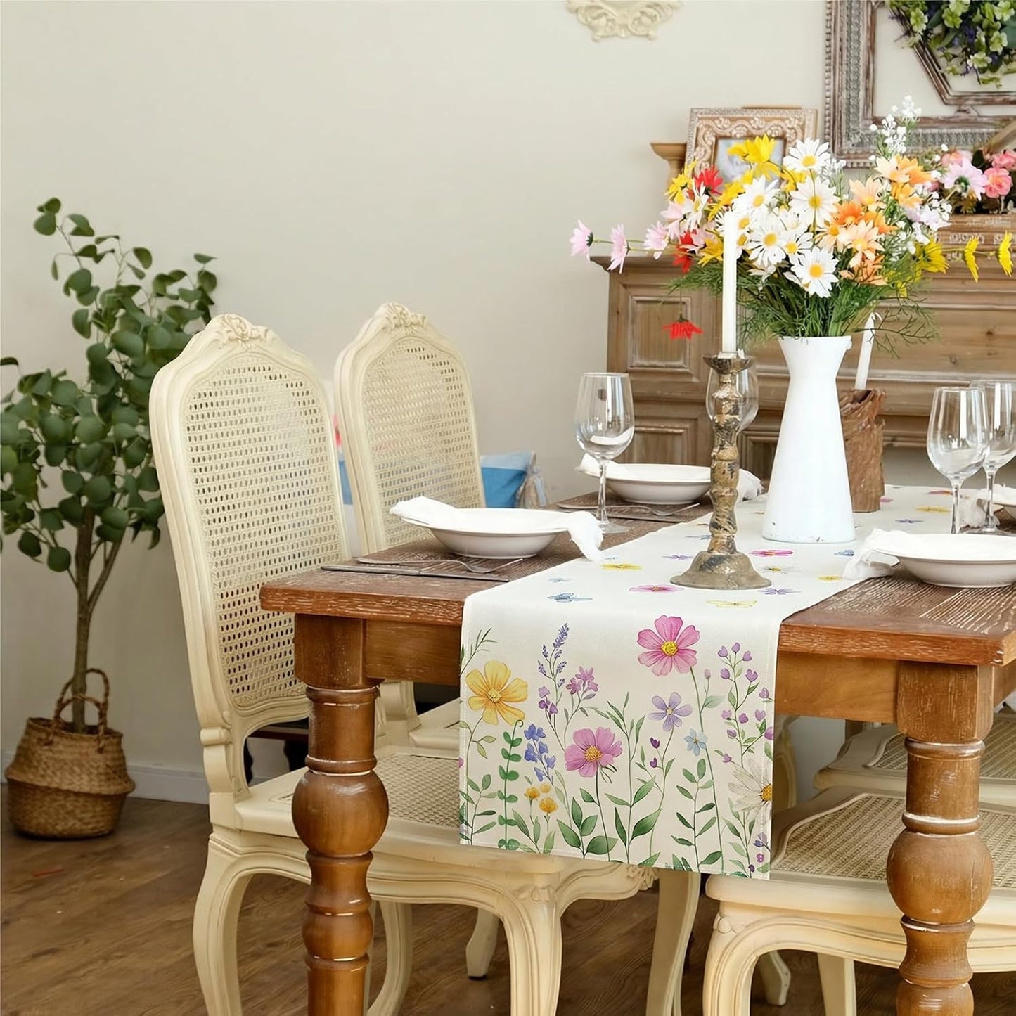 Camino mesa acuarela 13x48pulg decoración cocina