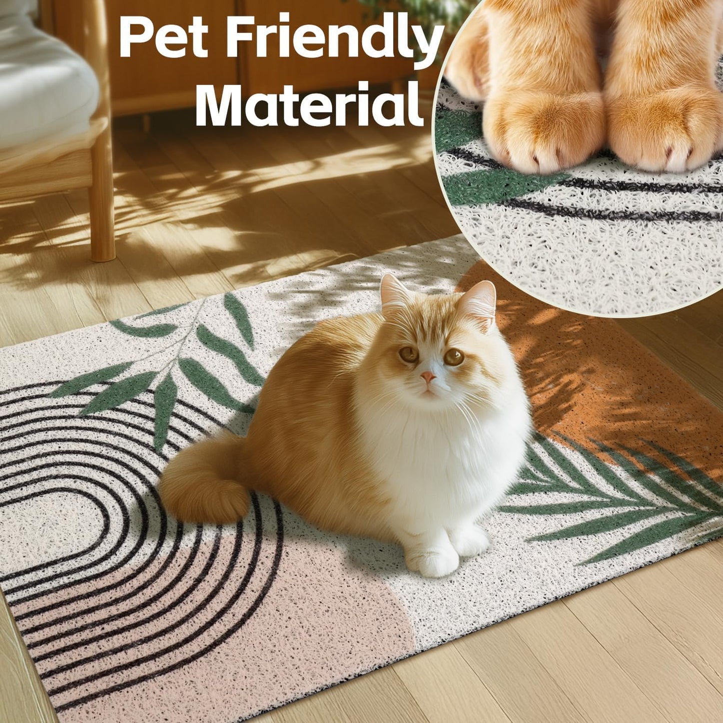 Tapete antideslizante para gatos 33x22pulg impermeable naranja