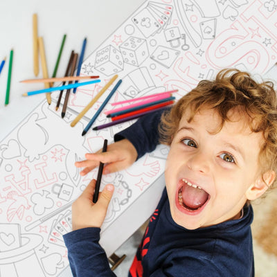 Camino de mesa para colorear Big Dot de 7 pies para fiestas y niños