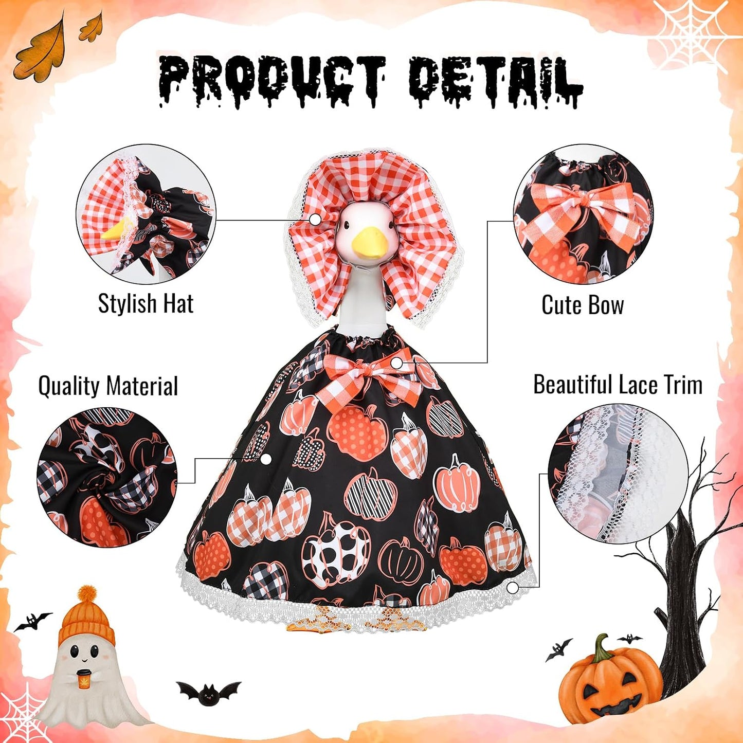 Atuendo ganso otoño para estatua 23" césped Halloween