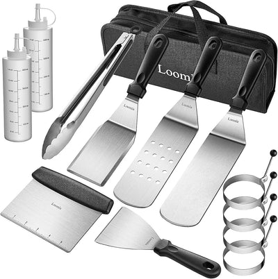 Accesorios parrilla Blackstone 13 Pzas espátulas anillos huevo