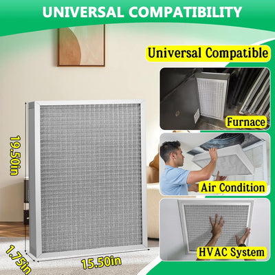 Filtro HVAC reutilizable 16x20x2 MERV-8 lavable eficiencia