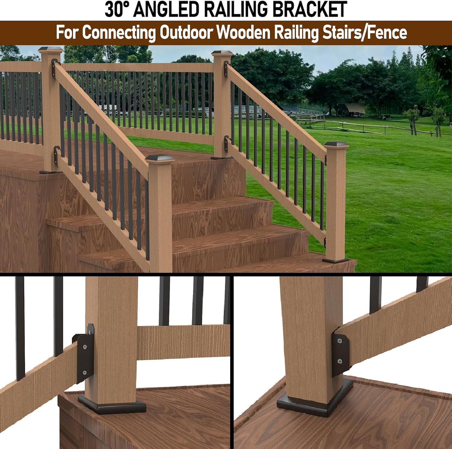Barandillas cubierta 2x4pulg con soporte acero inox 201