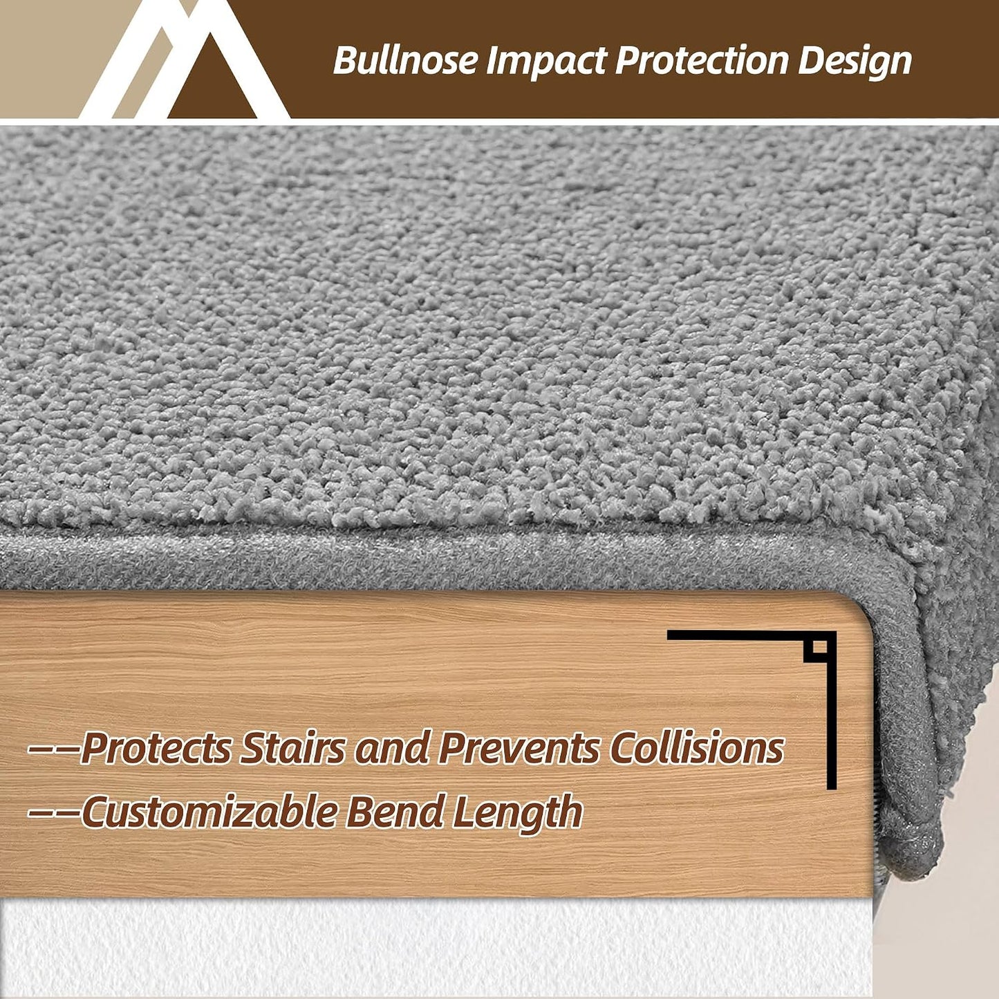 Peldaños antideslizantes para madera 11x30pulg 14uds gris